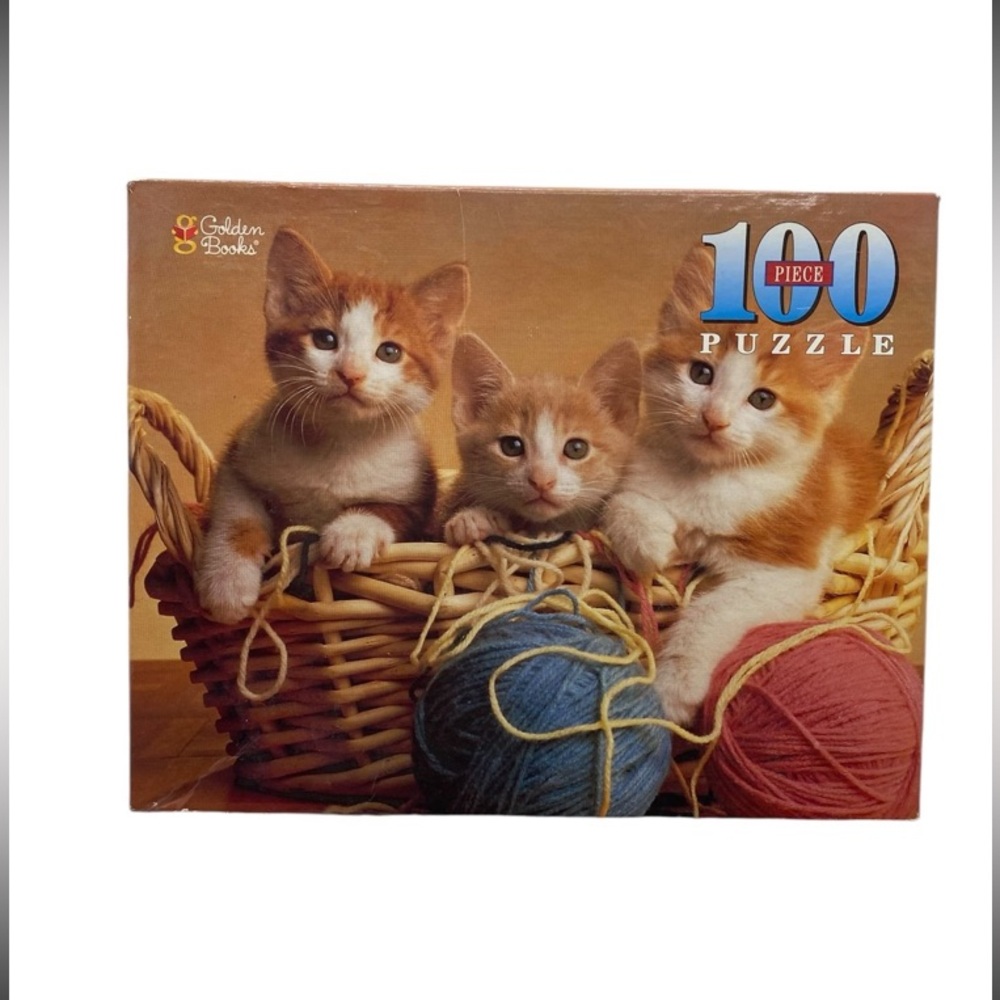 Vintage 90s Kittens in a Basket, Golden Books, 100 pieces NEW Puzzle
